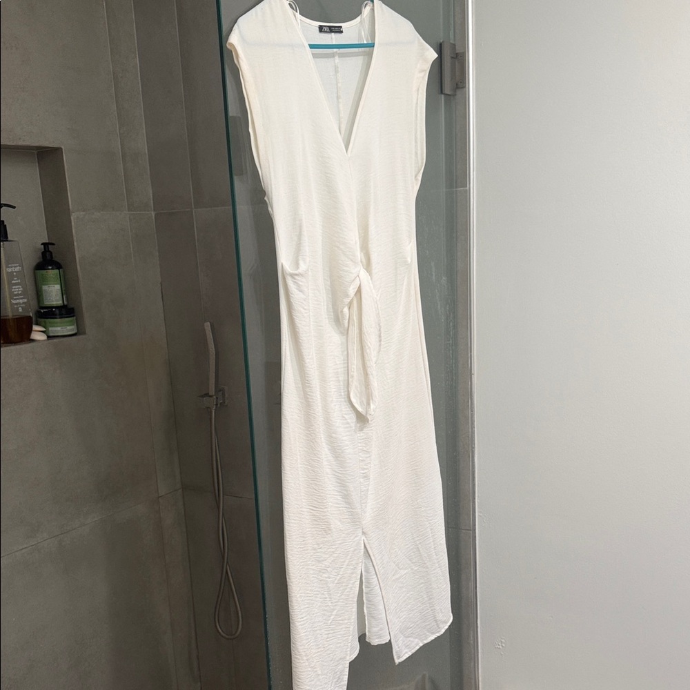 Zara white Midi Dress size M - Picture 6 of 8